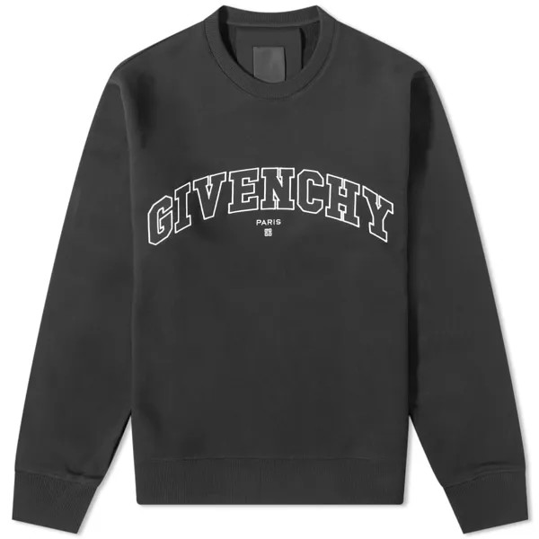 Свитшот с круглым вырезом и вышитым логотипом Givenchy College, черный