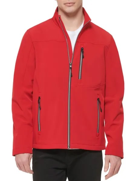 Однотонная куртка на молнии Guess, цвет Fire Red