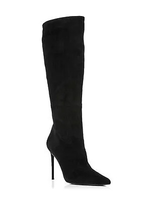 Женские кожаные ботинки на молнии AQUA Black Comfort Gwen с острым носком на шпильке 9.5
