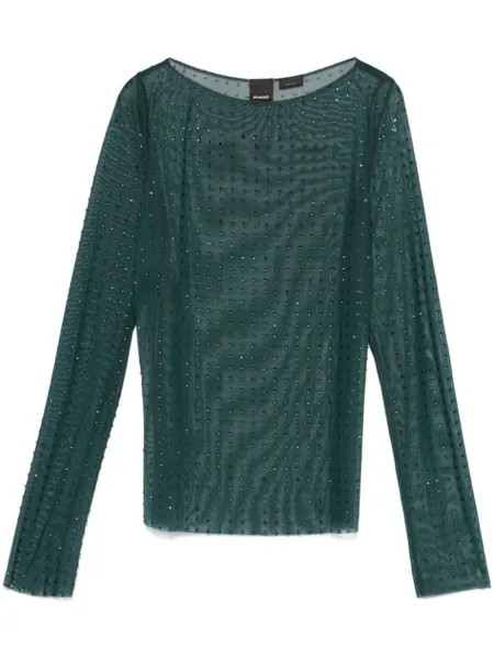 PINKO топ с кристаллами, зеленый