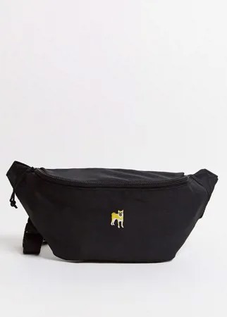 Черная сумка-кошелек на пояс с вышивкой собаки ASOS DESIGN-Черный