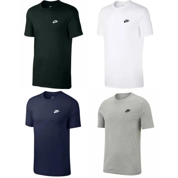 Мужская футболка с вышитым логотипом Nike, спортивная футболка с коротким рукавом, хлопковые топы