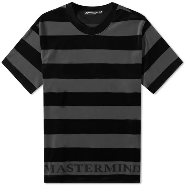Mastermind world Велюровая футболка в полоску, черный