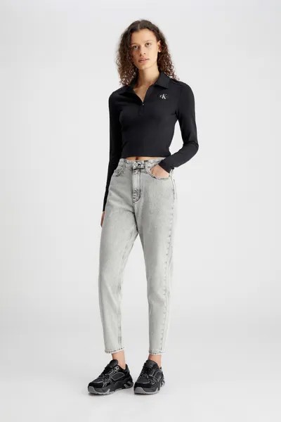 Укороченный топ с логотипом Calvin Klein Jeans, черный