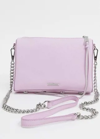 Светло-розовая кожаная сумка через плечо с цепочками на ремешке Rebecca Minkoff-Розовый цвет