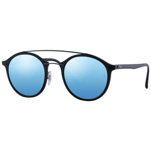 Солнцезащитные очки Ray-Ban, круглые, с защитой от УФ, зеркальные, черный