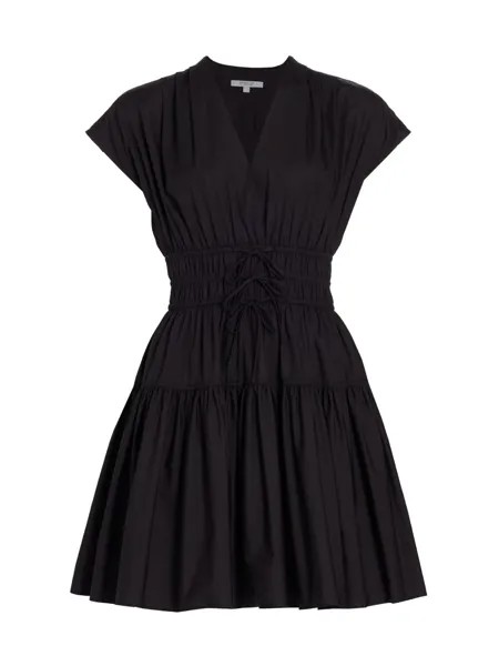 Хлопковое мини-платье Tora Derek Lam 10 Crosby, черный