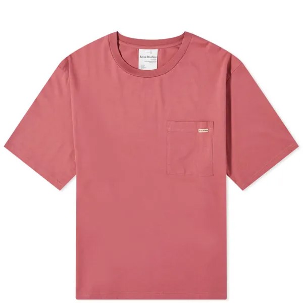 Розовая футболка с карманом Acne Studios Edie Label