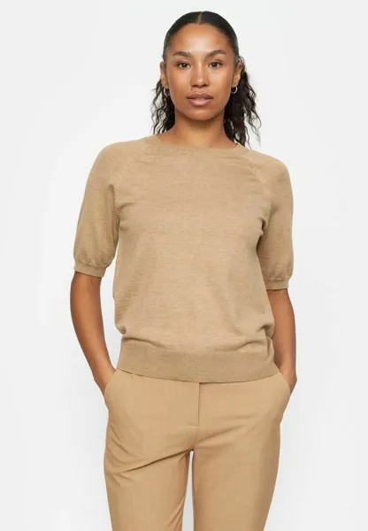 Базовая футболка WEAR MARLA O-NECK Soft Rebels, тигровый глаз меланжевый