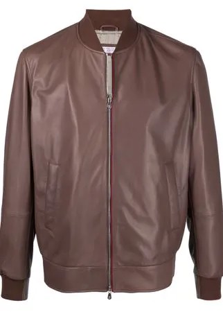 Brunello Cucinelli куртка-бомбер с контрастной отделкой