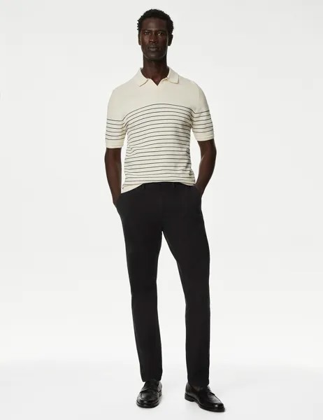 Узкие брюки чинос Ultimate Fit Marks & Spencer, черный