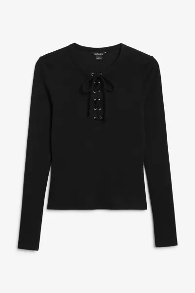 Лонгслив женский Monki 1144925001 черный 2XL (доставка из-за рубежа)