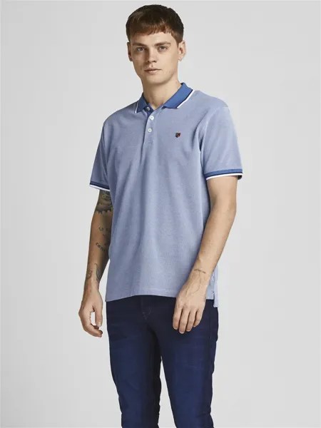 Рубашка-поло JPRBLUWIN Jack & Jones, цвет bright blue/white