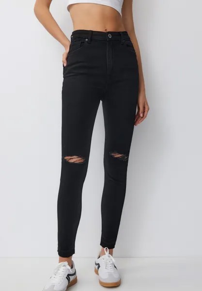 Джинсы Skinny Fit Super High Waisted PULL&BEAR, черный