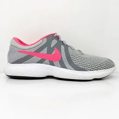 Nike Girls Revolution 4 943306-003 Серые кроссовки для бега, размер 5 лет