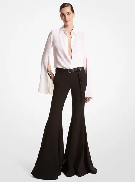Шерстяные брюки Joplin с расклешенным низом Michael Kors, черный