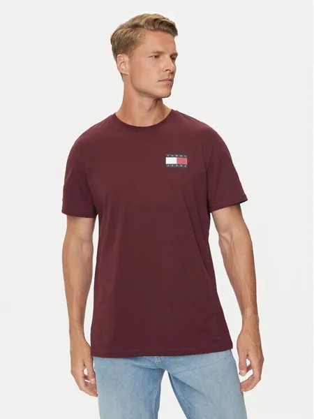 Футболка узкого кроя Tommy Jeans, бургундия
