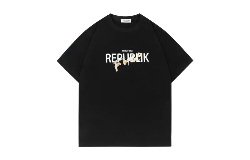 FORCEREPUBLIK Футболка унисекс, Черный (бесплатные случайные брюки)