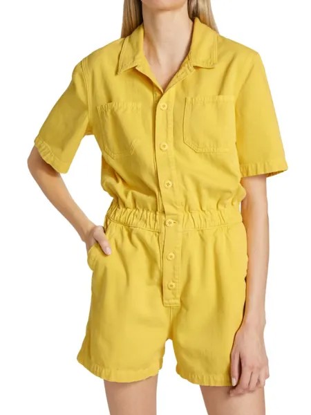 Хлопковый комбинезон с рукавами Sunburst Mother, цвет Primrose Yellow