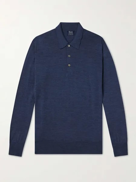 Рубашка поло облегающего кроя из шерсти мериноса William Lockie, синий
