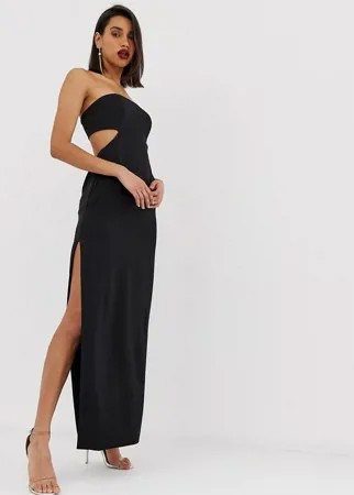 Платье-футляр бандо с вырезом на спине ASOS EDITION-Черный цвет