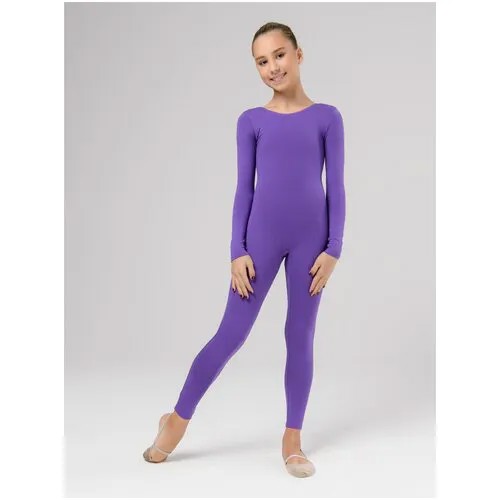 Комбинезон для гимнастики и танцев DIAMATTI, размер 128-134, фиолетовый
