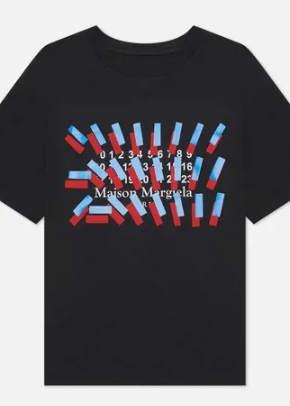 Мужская футболка Maison Margiela Tape Print, цвет чёрный, размер 52