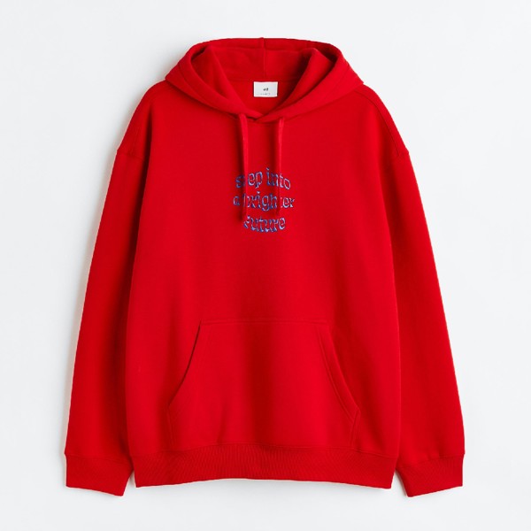 Толстовка H&M Relaxed Fit Printed Brighter Future, красный