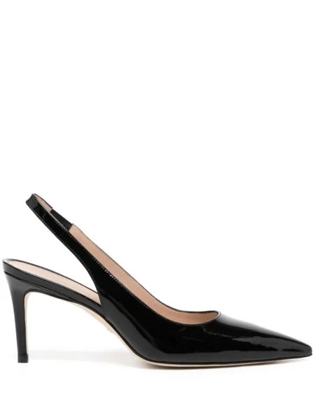 Stuart Weitzman лакированные туфли с ремешком на пятке, черный