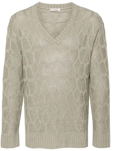 Valentino Garavani льняной джемпер Toile Iconographe, нейтральный цвет