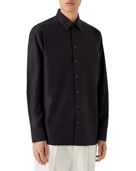 Рубашка на пуговицах с длинными рукавами New York Emporio Armani, цвет Black
