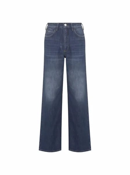 Широкие джинсы с эффектом потертости Frame Denim
