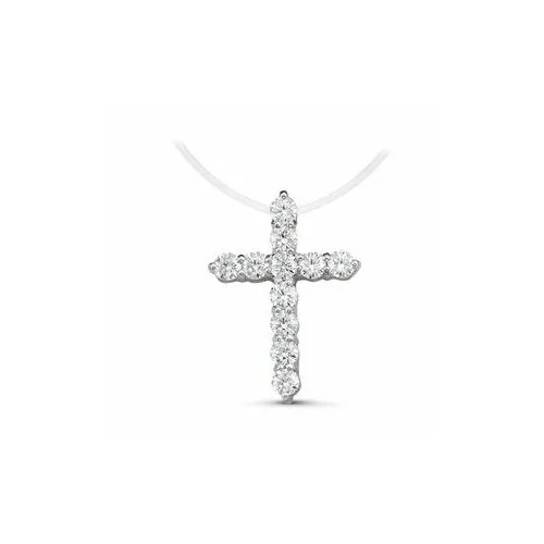 Колье Del'ta, серебро, 925 проба, родирование, фианит, длина 38 см., золотой