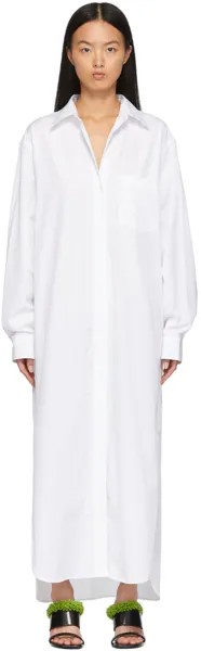 Белое поплиновое платье-рубашка Dries Van Noten
