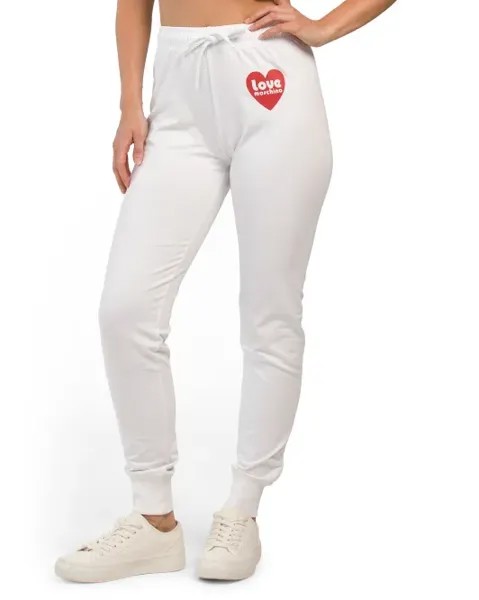 Спортивные брюки с логотипом в форме сердца Love Moschino, белый