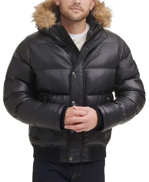 Мужская стеганая куртка-бомбер для снорклинга Tommy Hilfiger, черный