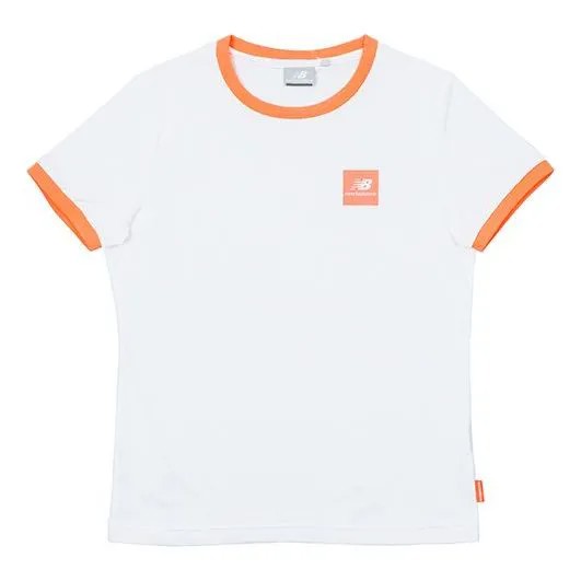 Футболка с логотипом спортивные с круглым вырезом и коротким рукавом New Balance, белый