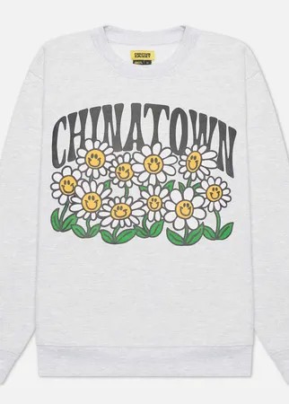 Мужская толстовка Chinatown Market Smiley Flower Power Crew Neck, цвет серый, размер XL