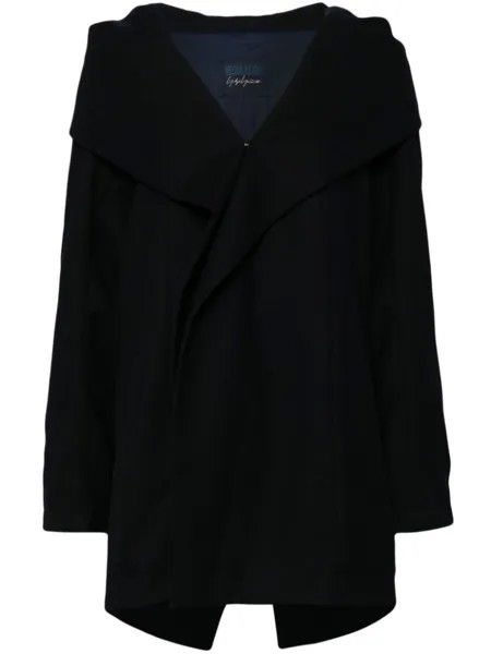 Yohji Yamamoto куртка с лацканами-шалькой и капюшоном, черный