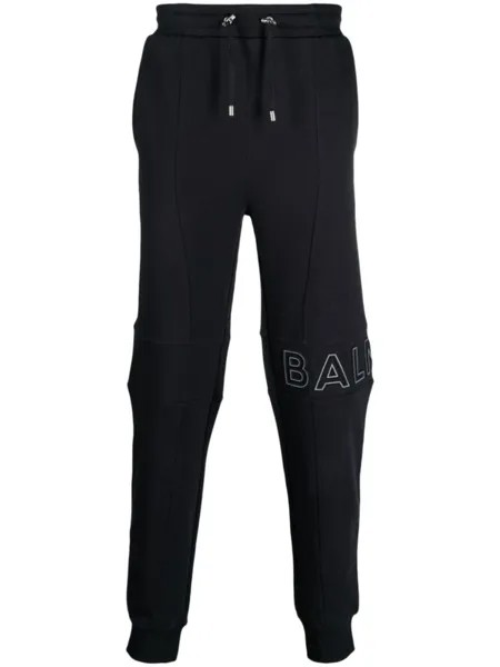 Balmain спортивные брюки с тисненым логотипом, синий