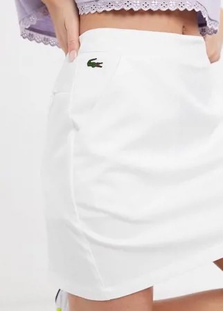 Белая мини-юбка с логотипом Lacoste-Белый