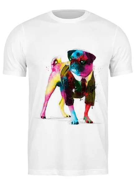 Футболка унисекс Printio Мопс-космос белая 3XL