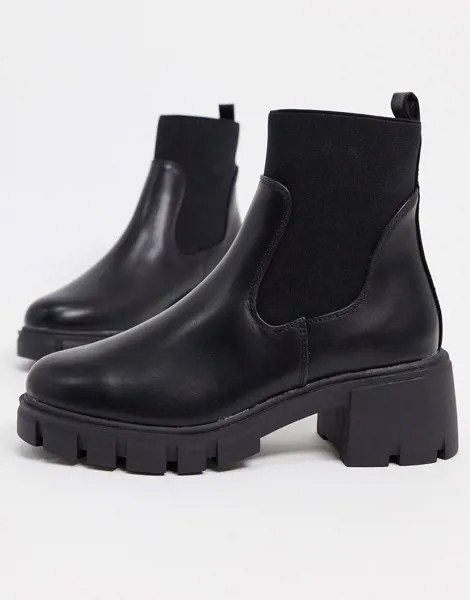 Черные ботинки челси на массивной подошве ASOS DESIGN-Черный цвет