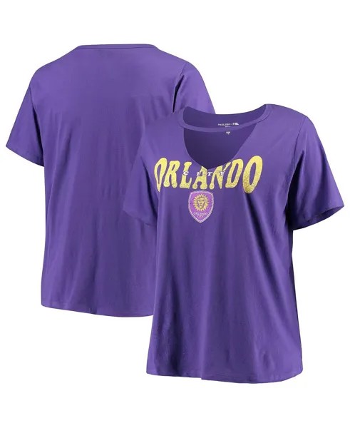 Женская спортивная футболка с v-образным вырезом для малышей 5th & Ocean by Purple Orlando City SC New Era