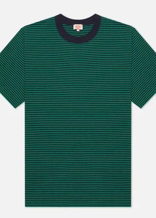 Мужская футболка Armor-Lux Heritage Striped Loose Fit, цвет зелёный, размер S
