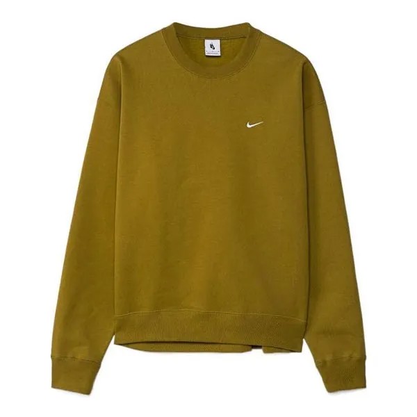 Толстовка Nike Solo Swoosh Fleece Solid Color Logo Embroidered Long Sleeves Mustard Yellow, мультиколор