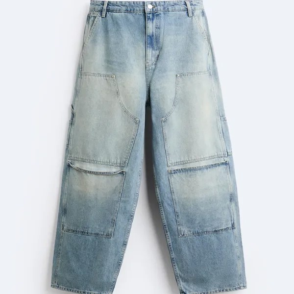 Джинсы Zara Utility With Pockets, синий