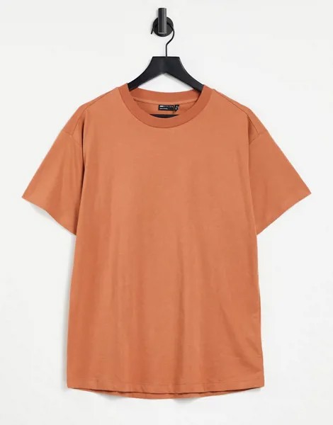 Рыжая футболка в стиле oversized ASOS DESIGN Ultimate-Коричневый цвет