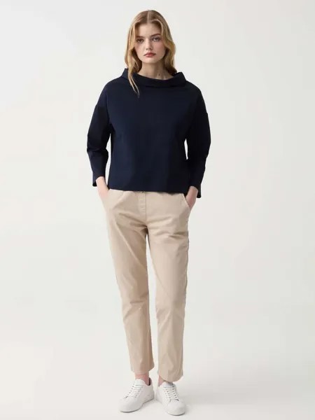 Джоггеры из хлопка стрейч с кулиской Hybrid, цвет light beige