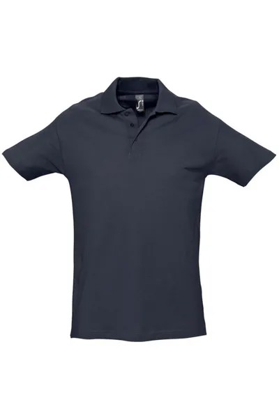Рубашка-поло из тяжелого материала с короткими рукавами Spring II SOL'S, темно-синий